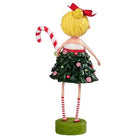 Lori Mitchell Sweet Noelle 6.5-inch resin figurine wearing a Christmas tree dress and holding a candy cane.