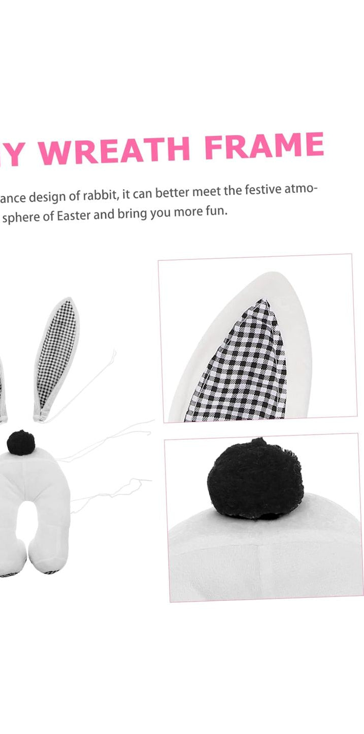 Plush Bunny Wreath Accent: Black & White - Michelle's aDOORable Creations - Wreath Enhancement
