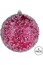 Shop For Vickerman 4" Fuchsia Glitter Hail Ball Ornament (Set of 6) N190170D