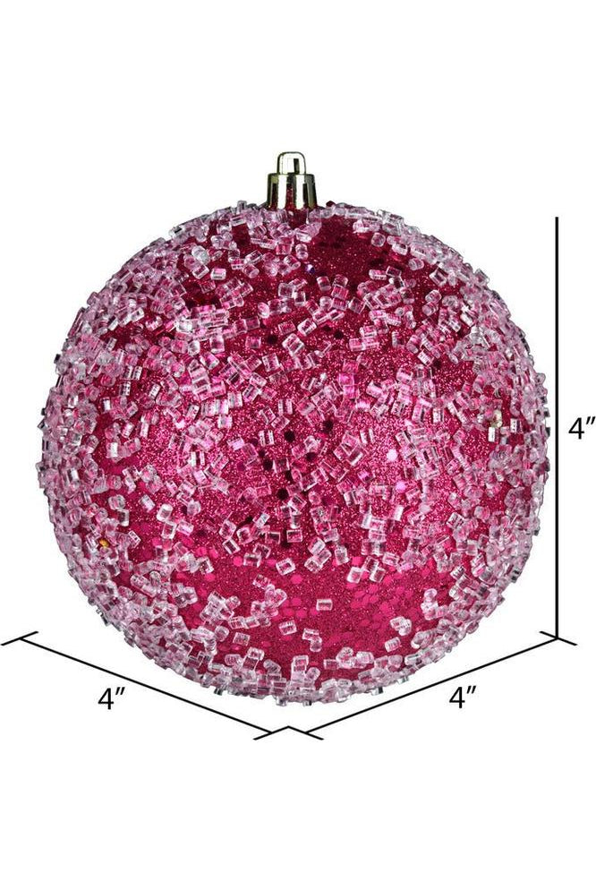 Shop For Vickerman 4" Fuchsia Glitter Hail Ball Ornament (Set of 6) N190170D
