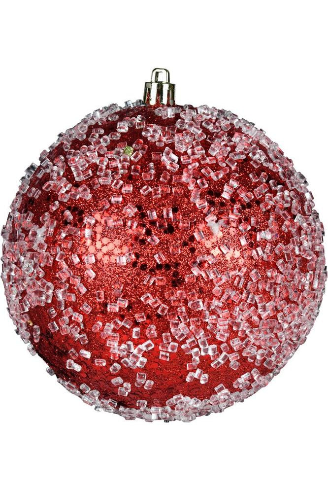 Shop For Vickerman 4" Red Glitter Hail Ball Ornament (Set of 6) N190103D