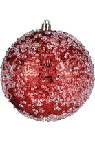 Shop For Vickerman 4" Red Glitter Hail Ball Ornament (Set of 6) N190103D