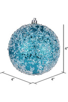 Shop For Vickerman 4" Turquoise Glitter Hail Ball Ornament (Set of 6) N190112D
