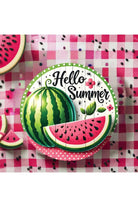 Shop For Watermelon Hello Summer Round Sign at Michelle's aDOORable Creations