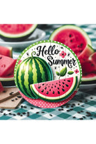 Shop For Watermelon Hello Summer Round Sign at Michelle's aDOORable Creations