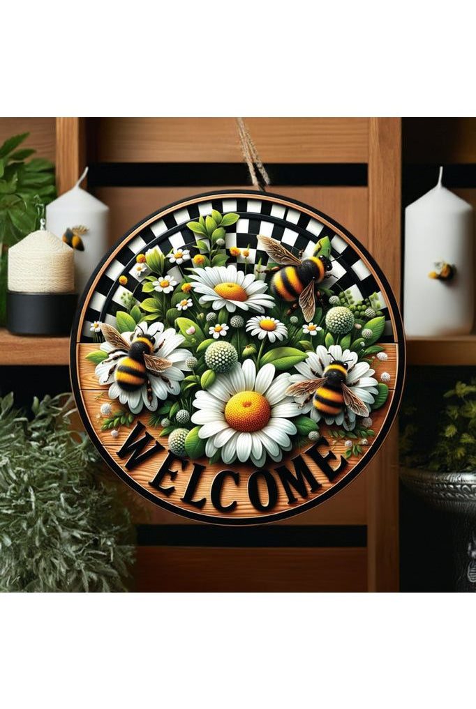 Shop For Welcome Bumblebee Daisy Round Sign