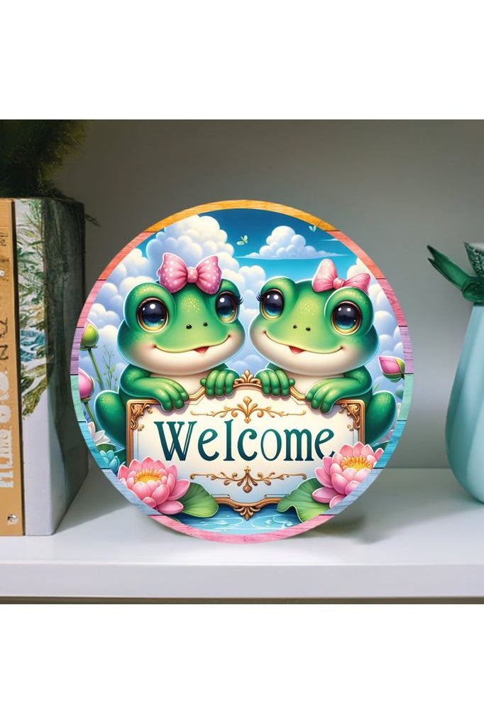 Shop For Welcome Double Frog Round Sign