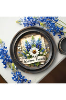 Shop For Welcome Friends Rustic Bluebonnet Round Sign at Michelle's aDOORable Creations