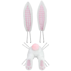 Plush Bunny Wreath Accent: Pink Check