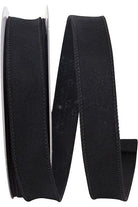 1" Felt Fuzz Petite Ribbon: Black (10 Yards) - Michelle's aDOORable Creations - Wired Edge Ribbon