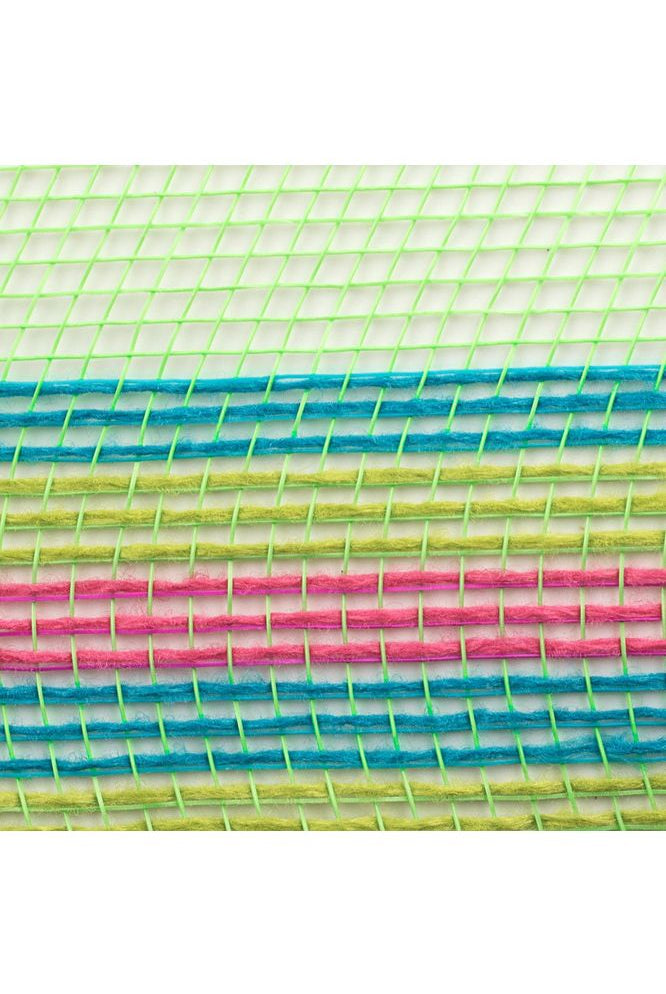 10" Border Stripe Mesh: Lime, Hot Pink, Fresh Green, Turquoise - Michelle's aDOORable Creations - Poly Deco Mesh