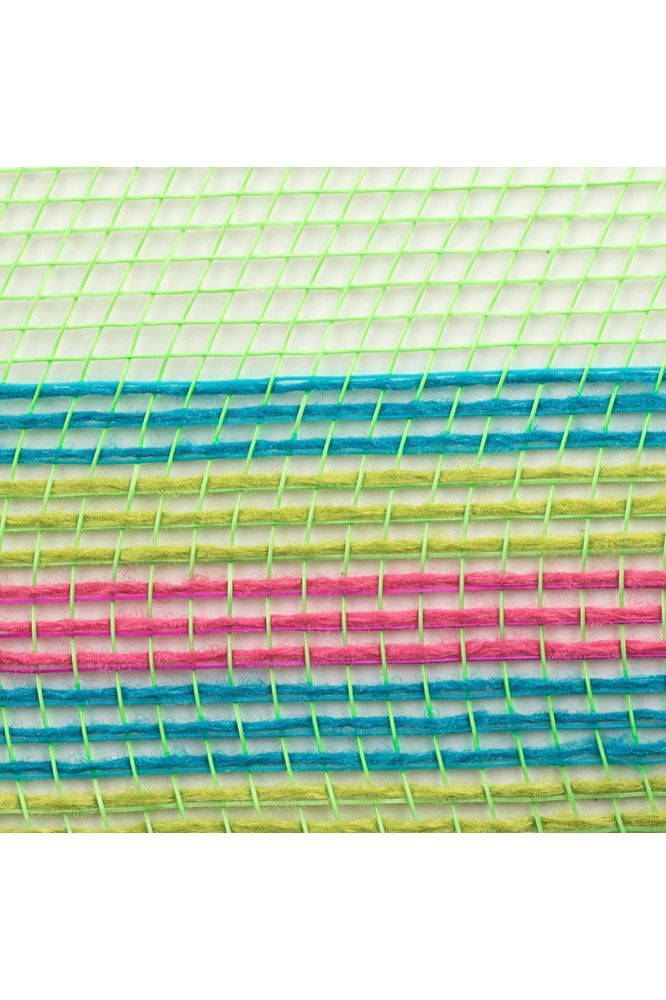 10" Border Stripe Mesh: Lime, Hot Pink, Fresh Green, Turquoise - Michelle's aDOORable Creations - Poly Deco Mesh