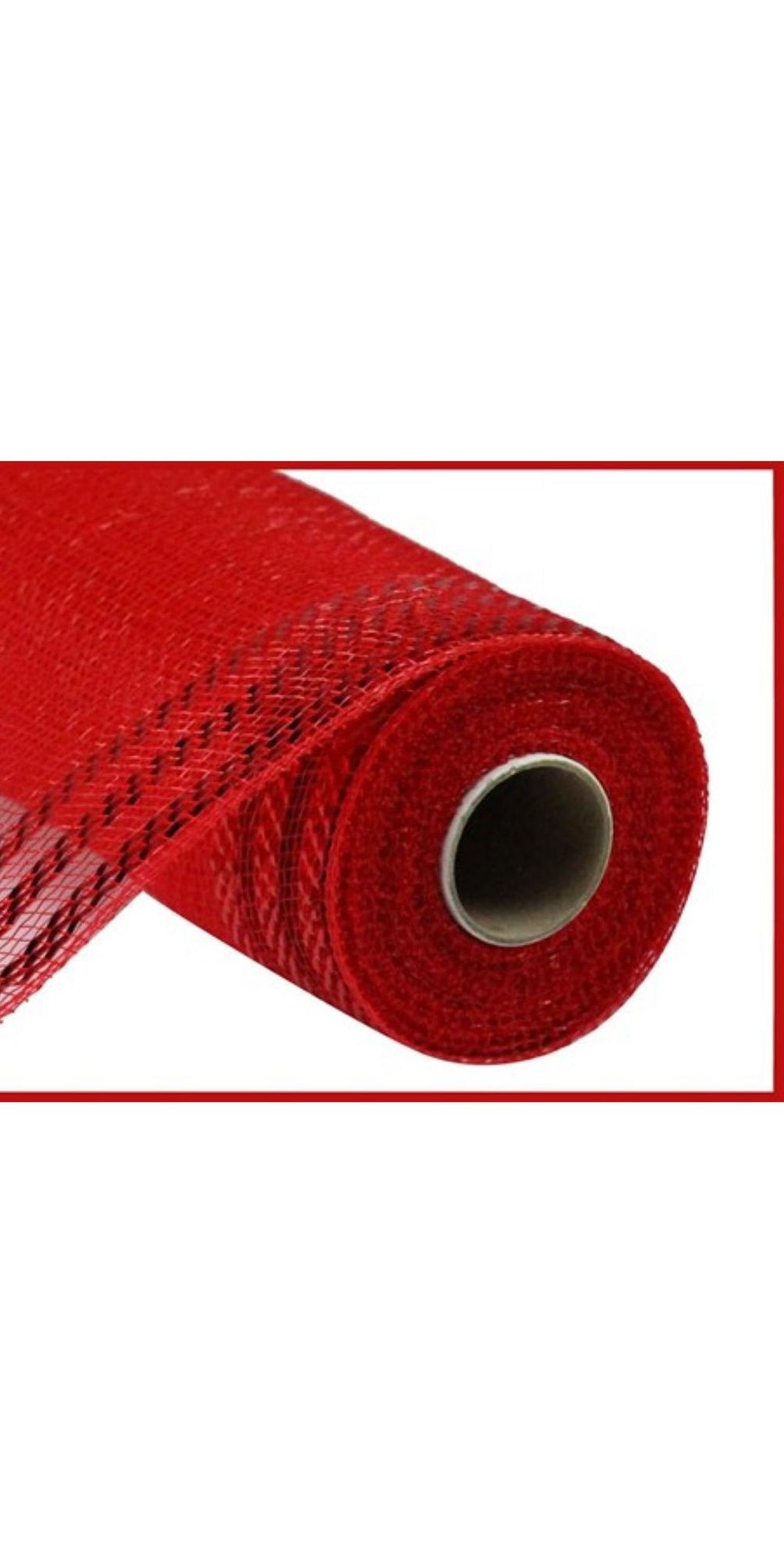 10" Border Stripe Metallic Mesh: Red (10 Yards) - Michelle's aDOORable Creations - Poly Deco Mesh