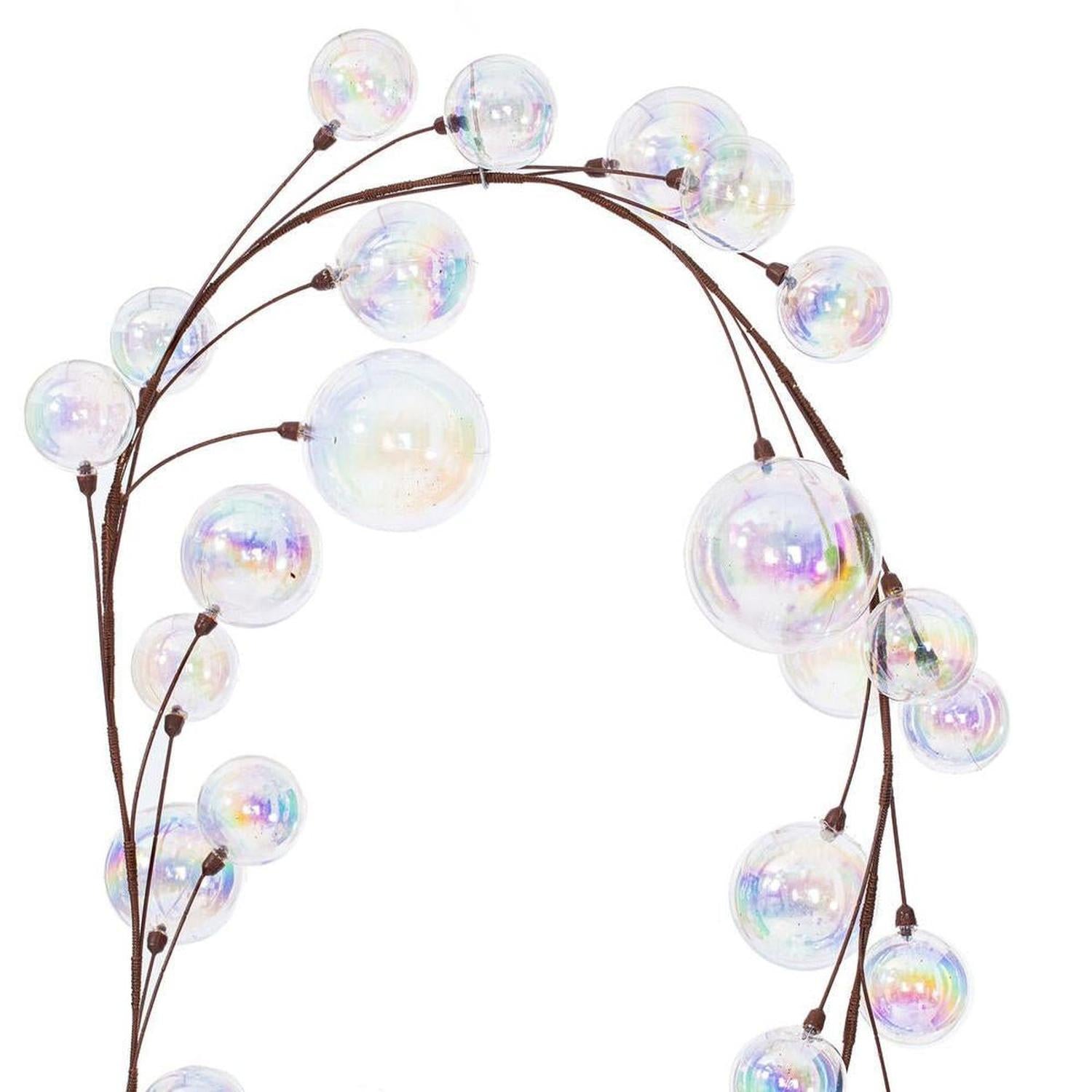 10' Clear Iridescent Branch Ball Wire Garland