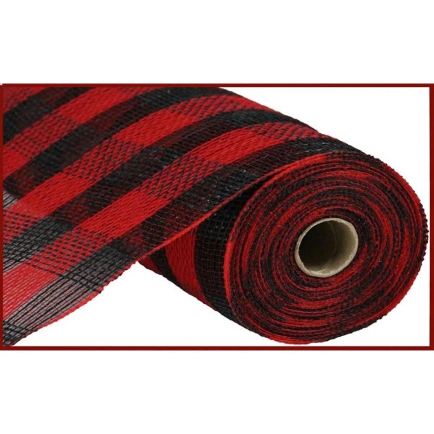 10" Cotton Check Deco Mesh Ribbon: Buffalo Plaid