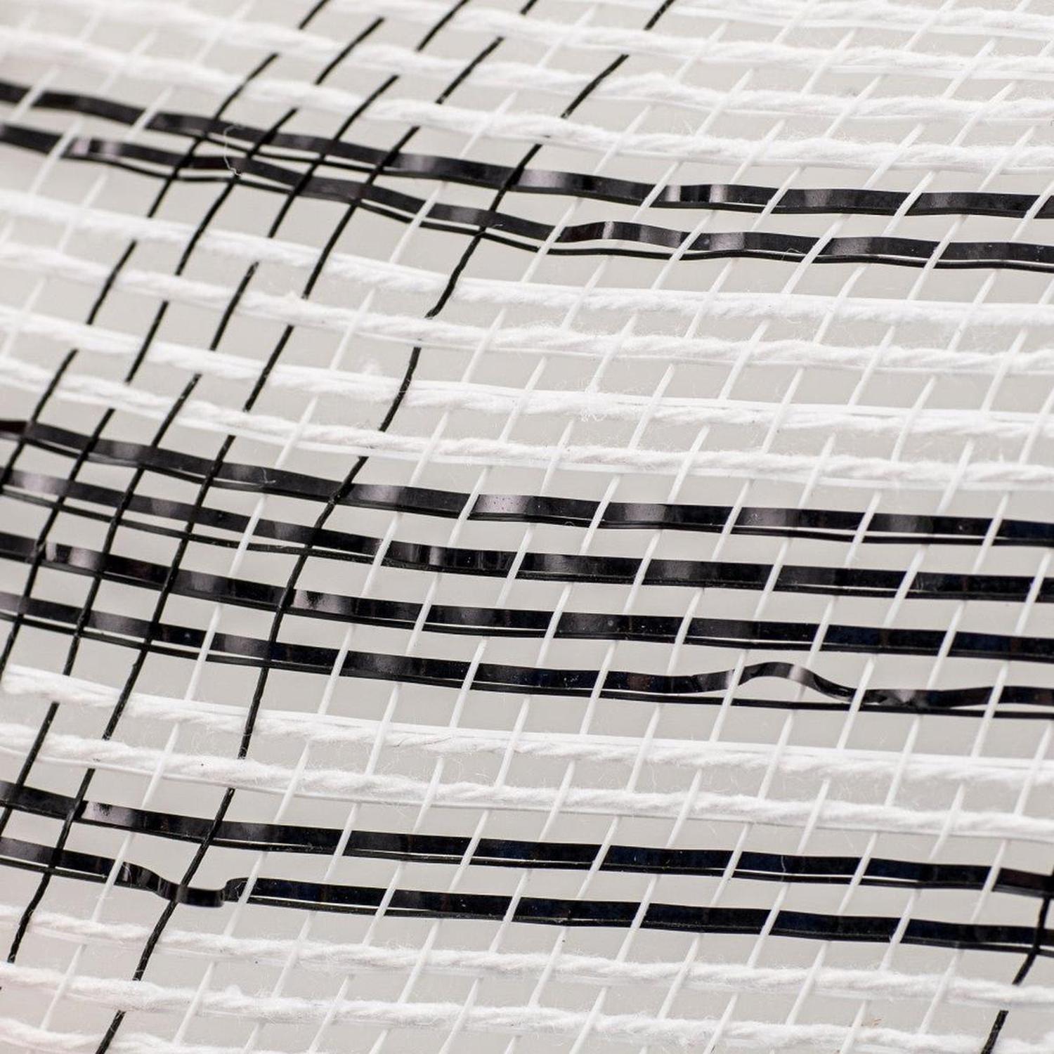 10" Cotton Foil Check Mesh Ribbon: Black & White (10 Yards)