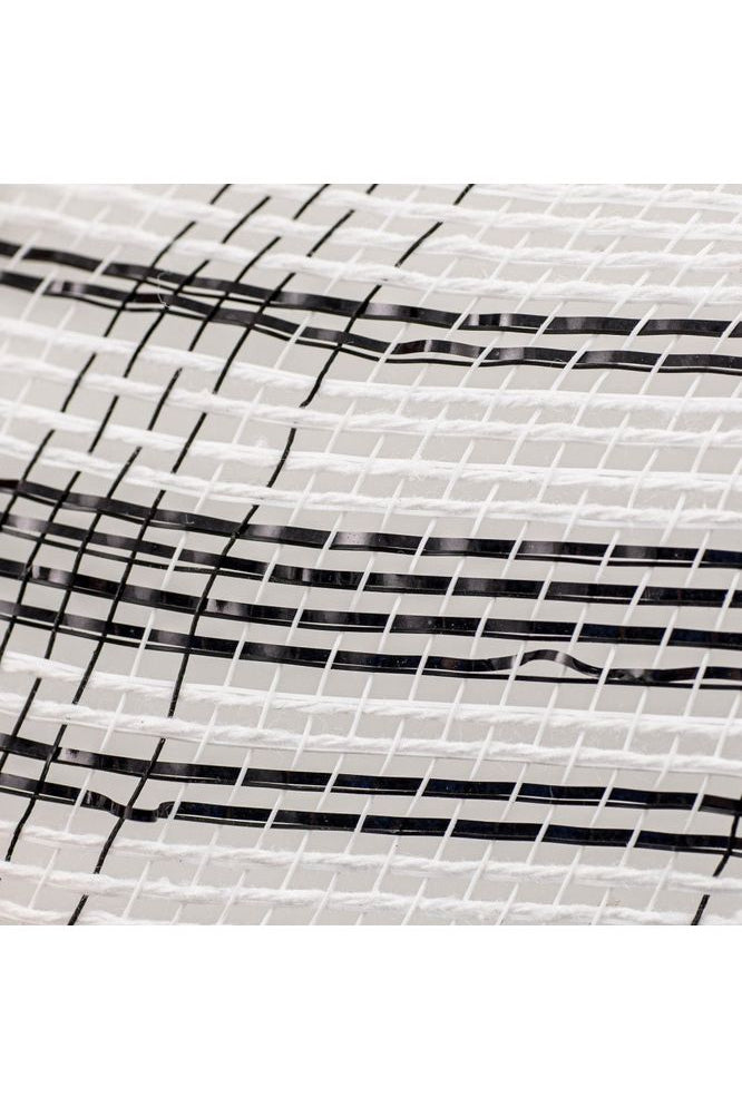 10" Cotton Foil Check Mesh: Black & White (10 Yards) - Michelle's aDOORable Creations - Poly Deco Mesh