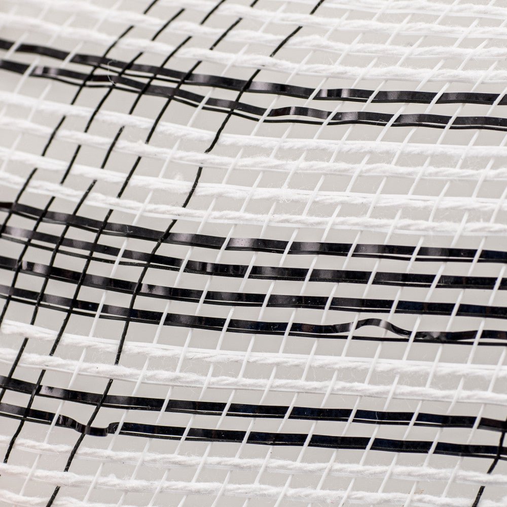 Shop For 10" Cotton Foil Check Mesh Ribbon: Black & White (10 Yards) at Michelle's aDOORable Creations