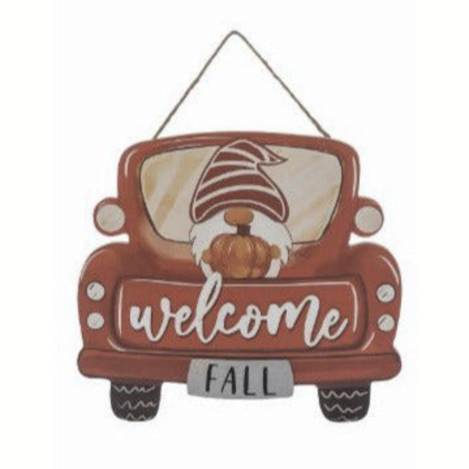 10" Fall Truck Hanging Decor