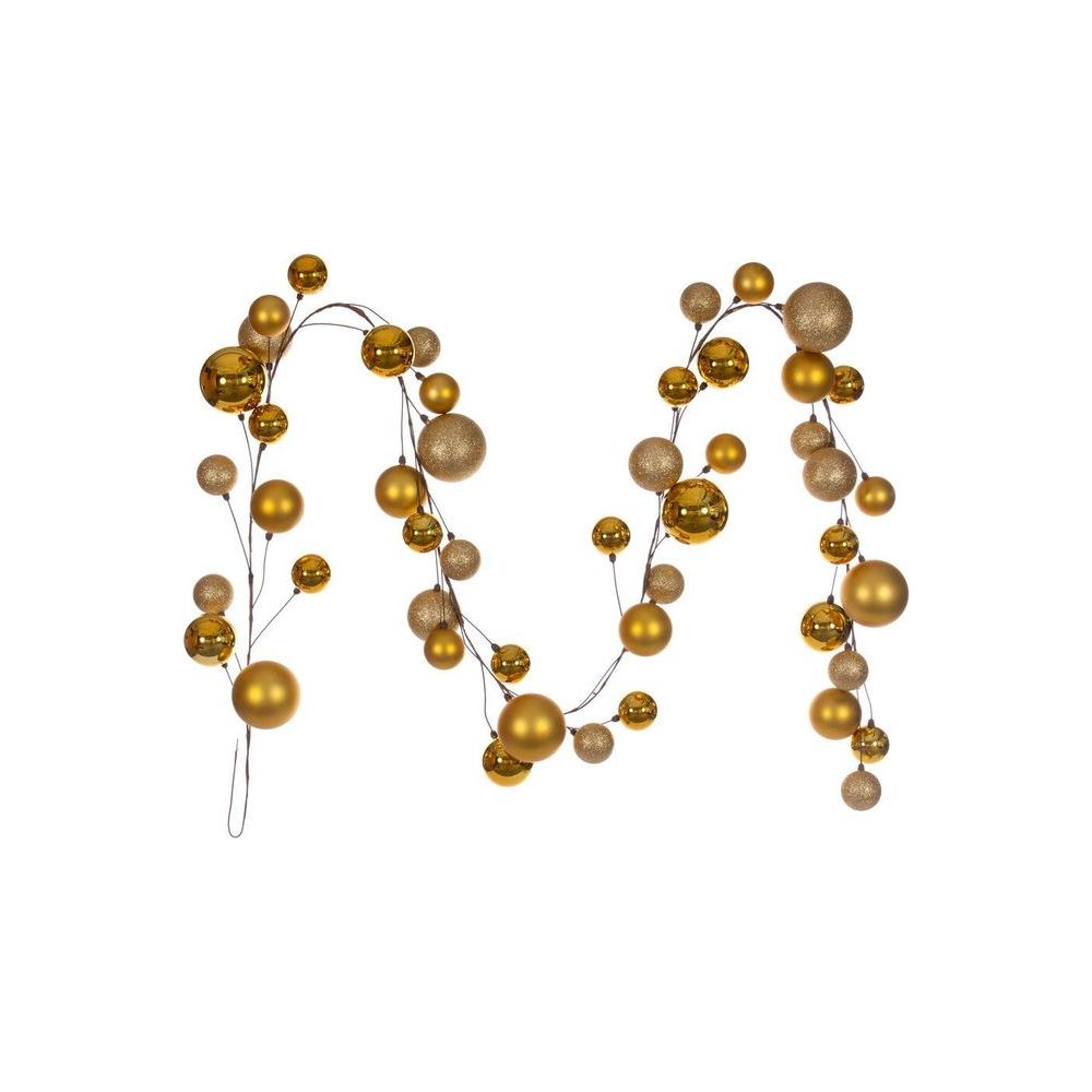 Shop For 10' Gold Assorted Finish Branch Ball Ornament Garland at Michelle's aDOORable Creations