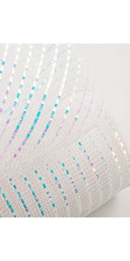 10" Iridescent Foil Mesh: White (10 Yards) - Michelle's aDOORable Creations - Poly Deco Mesh