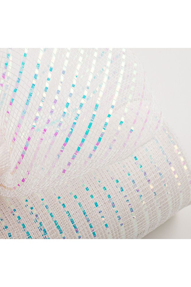 10" Iridescent Foil Mesh: White (10 Yards) - Michelle's aDOORable Creations - Poly Deco Mesh