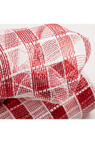 10" Metallic Check Mesh: Red & White Plaid (10 Yards) - Michelle's aDOORable Creations - Poly Deco Mesh