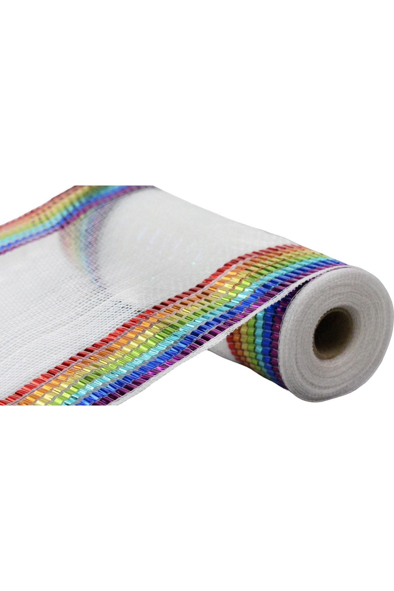 10" Metallic Foil Border Mesh: Rainbow (10 Yards) - Michelle's aDOORable Creations - Poly Deco Mesh