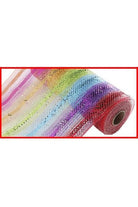 10" Metallic Stripe Mesh: Rainbow (10 Yards) - Michelle's aDOORable Creations - Poly Deco Mesh