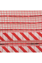 10" Patterned Edge Mesh: Candy Cane (10 Yards) - Michelle's aDOORable Creations - Poly Deco Mesh