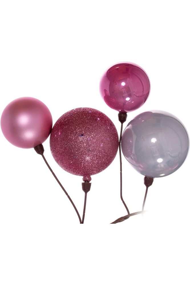 10' Pink Assorted Finish Branch Ball Ornament Garland - Michelle's aDOORable Creations - Garland