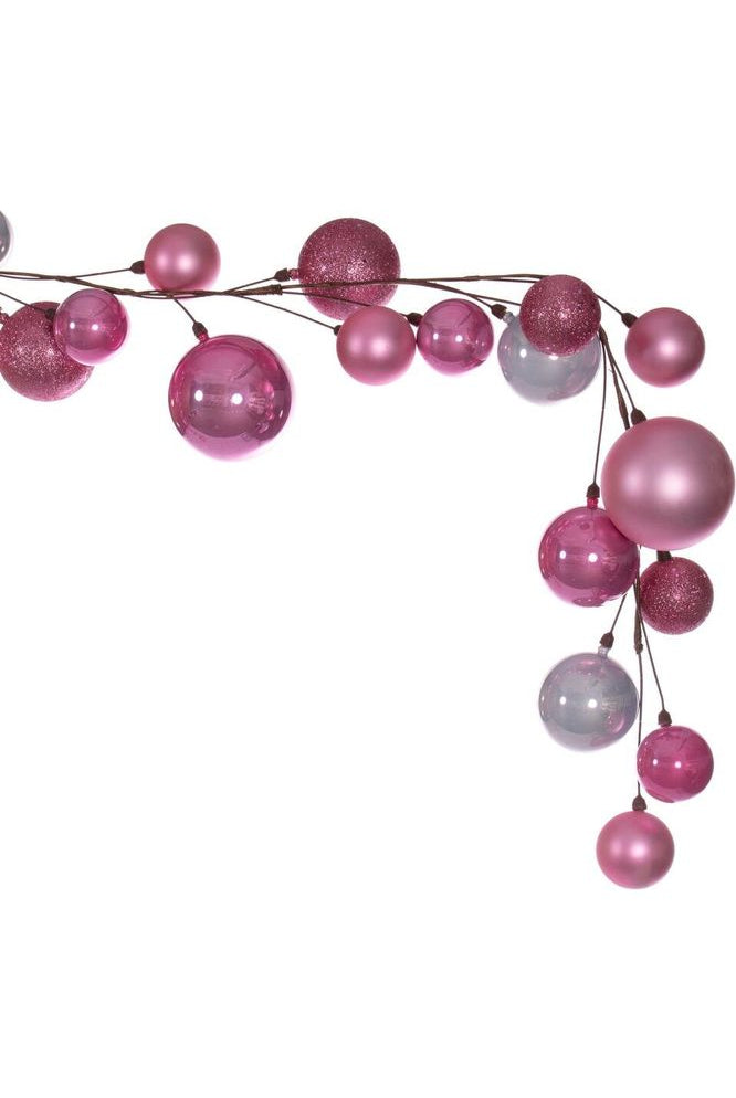 Shop For 10' Pink Assorted Finish Branch Ball Ornament Garland N222779
