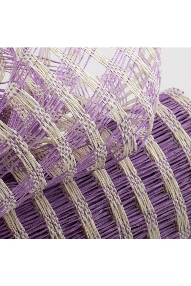 10" Poly Burlap Check Mesh: Lavender & Cream - Michelle's aDOORable Creations - Poly Deco Mesh