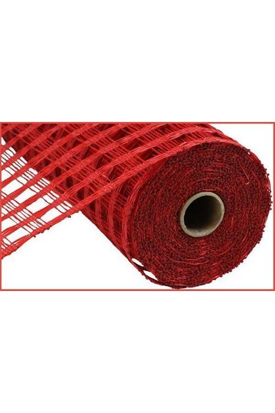 10" Poly Burlap Check Mesh: Red - Michelle's aDOORable Creations - Poly Deco Mesh