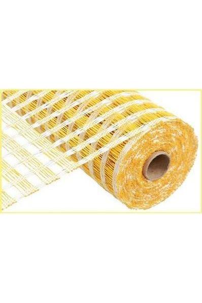Shop For 10" Poly Burlap Check Mesh Ribbon: Yellow & Cream at Michelle's aDOORable Creations