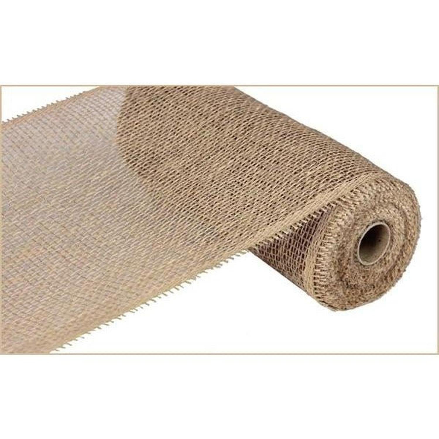 10" Poly Burlap & Jute Mesh Ribbon: Natural (10 Yards)