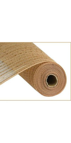 10" Poly Deco Mesh: Matte Champagne Wide Foil (10 Yards) - Michelle's aDOORable Creations - Poly Deco Mesh