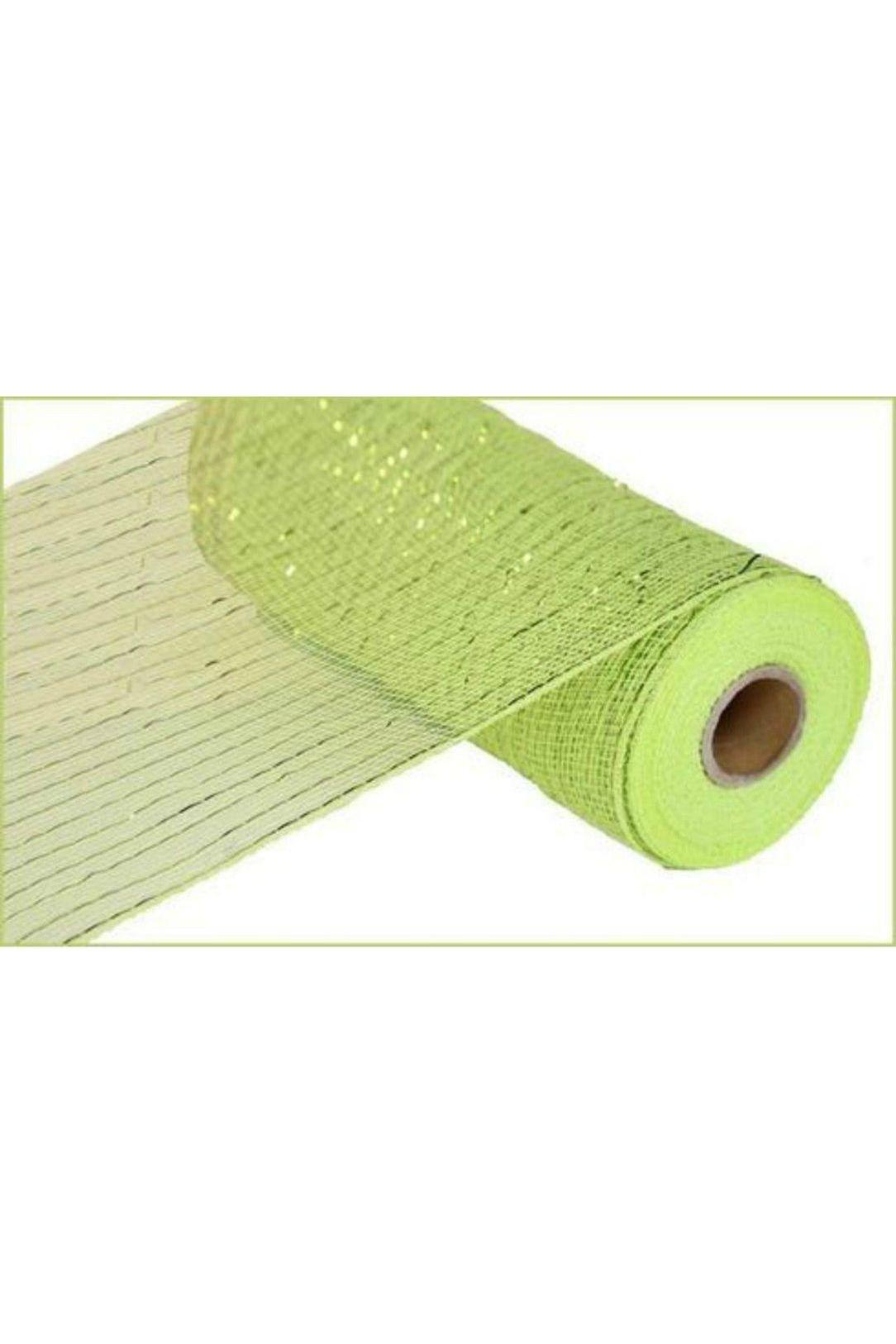 Shop For 10" Poly Deco Mesh Ribbon: Metallic Apple and Lime Green at Michelle's aDOORable Creations