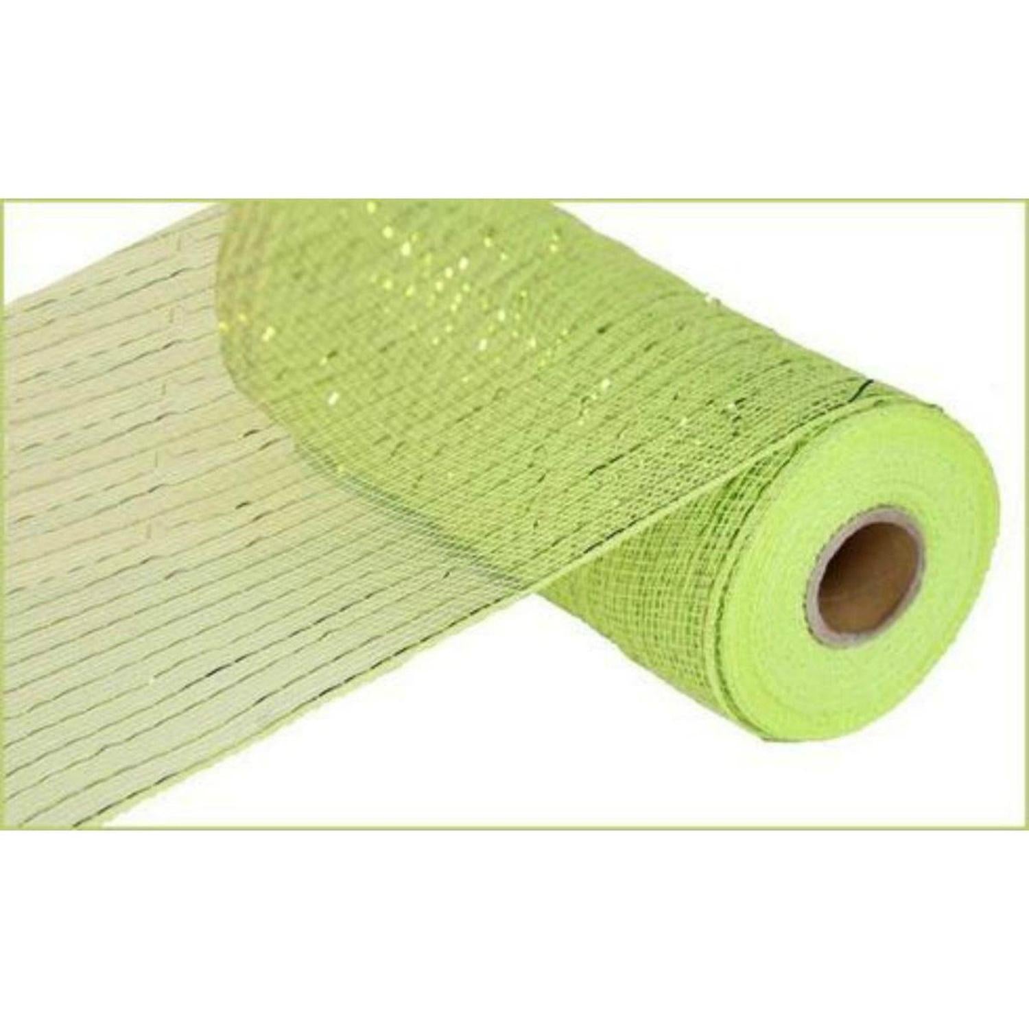 Shop For 10" Poly Deco Mesh Ribbon: Metallic Apple and Lime Green at Michelle's aDOORable Creations