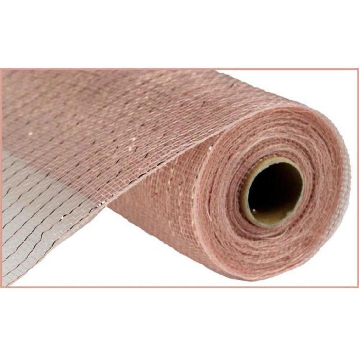 Shop For 10" Poly Deco Mesh Ribbon: Metallic New Rose Gold w/Foil at Michelle's aDOORable Creations