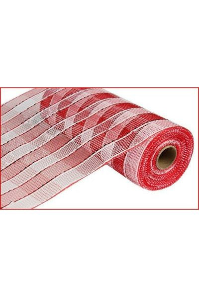 Shop For 10" Poly Deco Mesh: Metallic Wide Foil Red/White Plaid RE1351N5