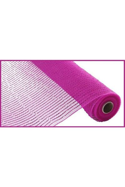 10" Poly Deco Mesh: Wide Foil Metallic Hot Pink - Michelle's aDOORable Creations - Poly Deco Mesh