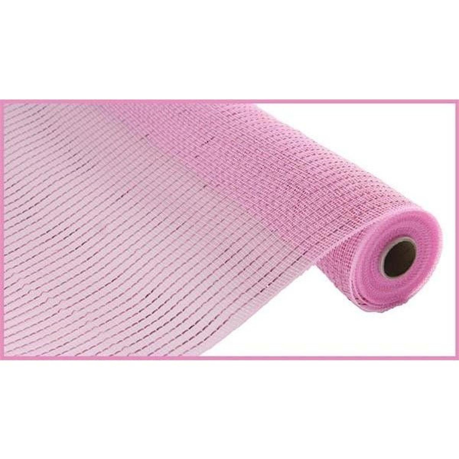 10" Poly Deco Mesh Ribbon: Wide Foil Metallic Pink (10 Yards)