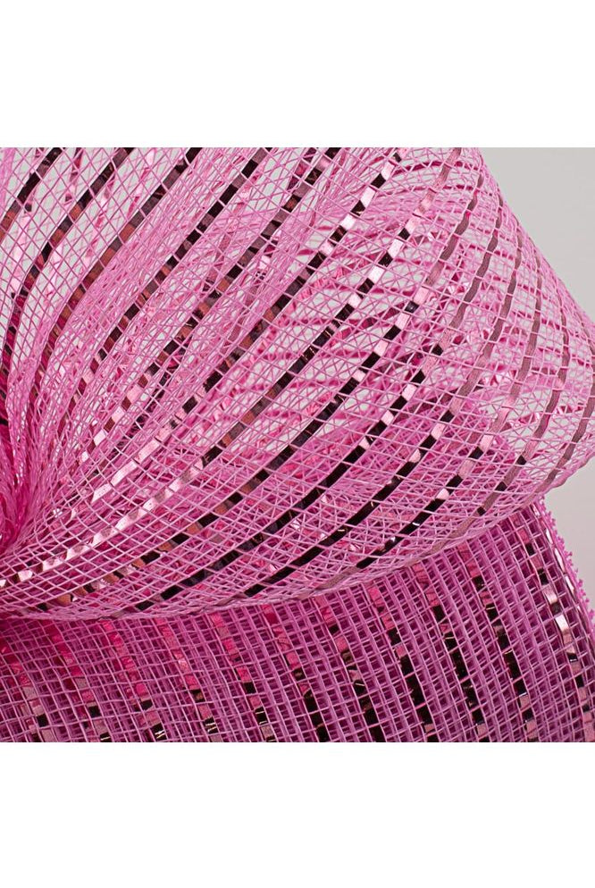 10" Poly Deco Mesh: Wide Foil Metallic Pink (10 Yards) - Michelle's aDOORable Creations - Poly Deco Mesh