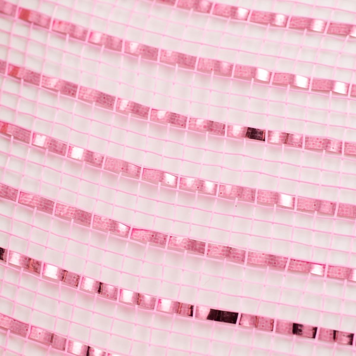Shop For 10" Poly Deco Mesh Ribbon: Wide Foil Metallic Pink (10 Yards) at Michelle's aDOORable Creations