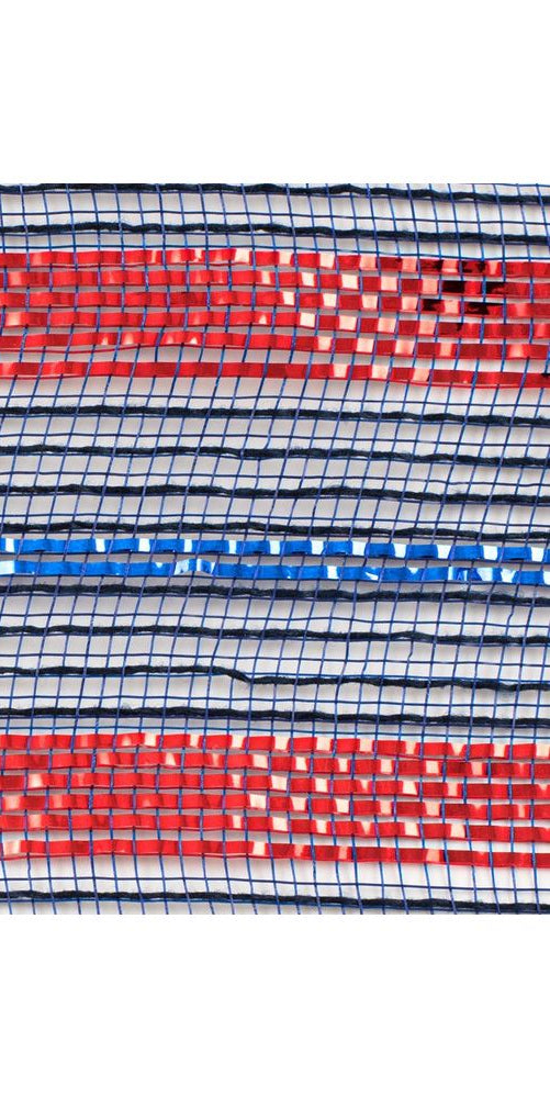 10" Poly Faux Jute Metallic Mesh: Navy Blue, Royal, Red (10 Yards) - Michelle's aDOORable Creations - Poly Deco Mesh