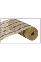 10" Poly Jute Deco Mesh: Metallic Pastel Stripes - Michelle's aDOORable Creations - Poly Deco Mesh