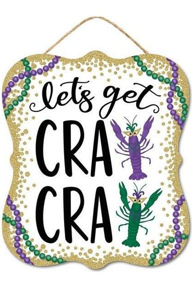 10" Scalloped Wooden Sign: Let's Get Cray Cray - Michelle's aDOORable Creations - Wooden/Metal Signs
