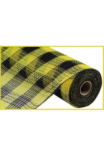 Shop For 10" Small Check Fabric Mesh: Black & Yellow (10 Yards) RY8320F4
