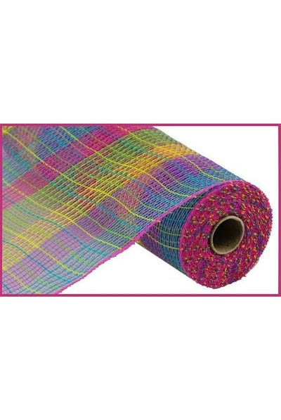 Shop For 10" Small Check Fabric Mesh: Hot Pink, Green, Yellow, Lavender, Turquoise RY8323D8